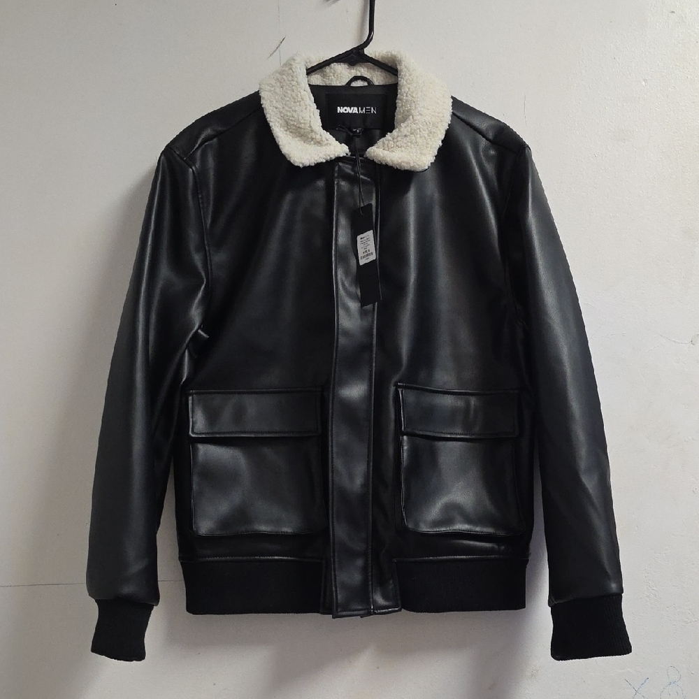 Fashion Nova Black Bomber Jacket Size S